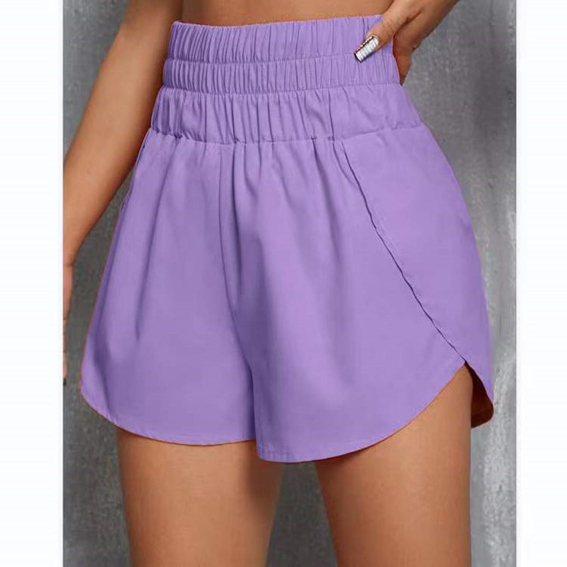 Women's Casual Elastic Loose High Waist Sports Shorts